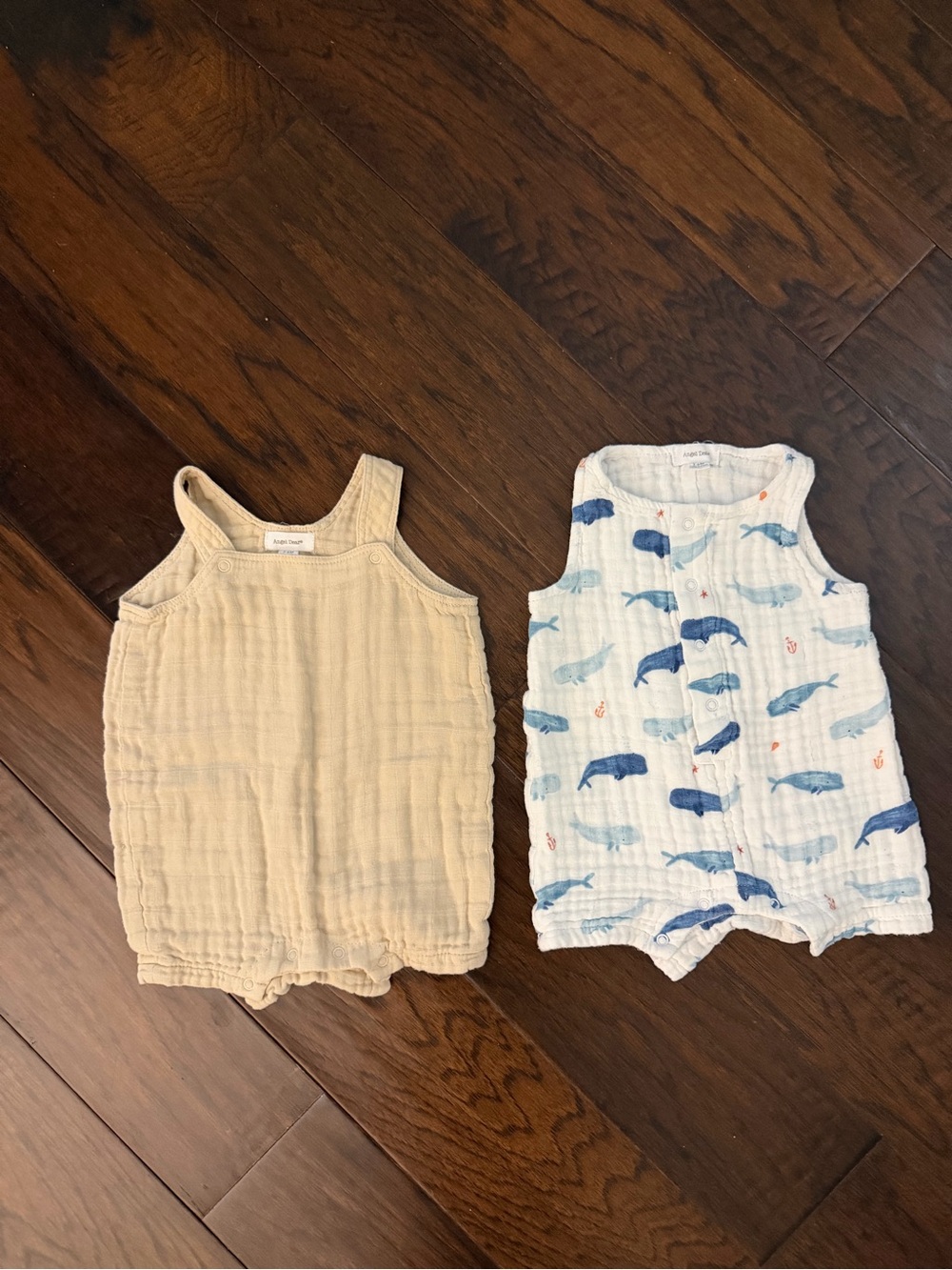 Angel Dear TWO Baby Muslin Sleeveless Shortie Rompers - *Like NEW*